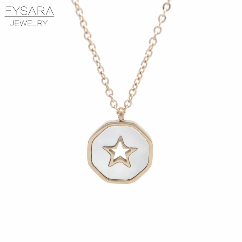 FYSARA Эмаль черный/белый корпус полый шестиугольник Star кулон ожерелье для женщин