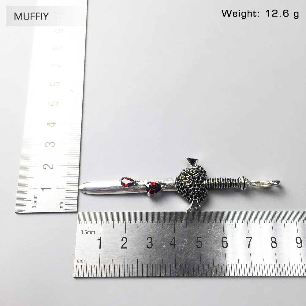 Кулон в виде черного любовного меча модные блестящие ювелирные украшения для