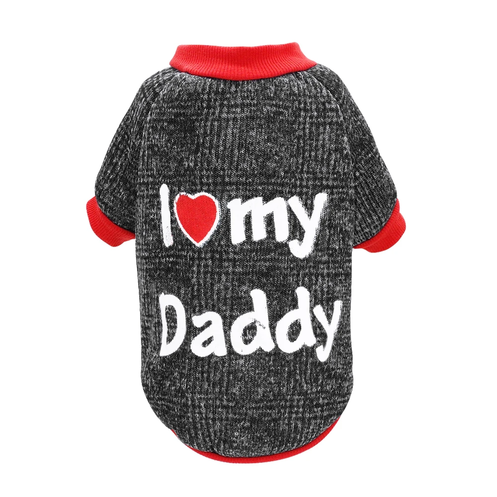 Daddy Одежда для собак для маленьких собак, щенков, кошек, одежда для чихуахуа, мопса, милый костюм для питомцев, футболка, жилет для осени и зимы - Цвет: Daddy