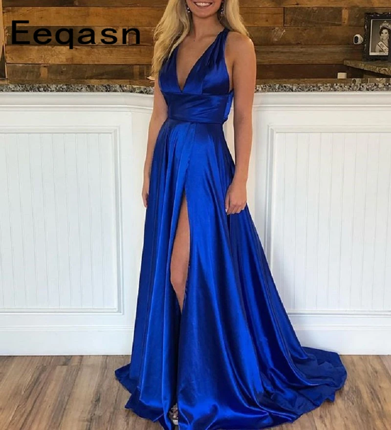 Женское атласное платье с открытой спиной длинное облегающее трапеция для