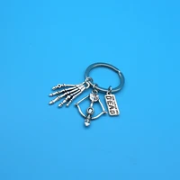 new fashion keychainthe walking dead pendants diy men jewelry car key chain ring holder souvenir for gift bow bone hand