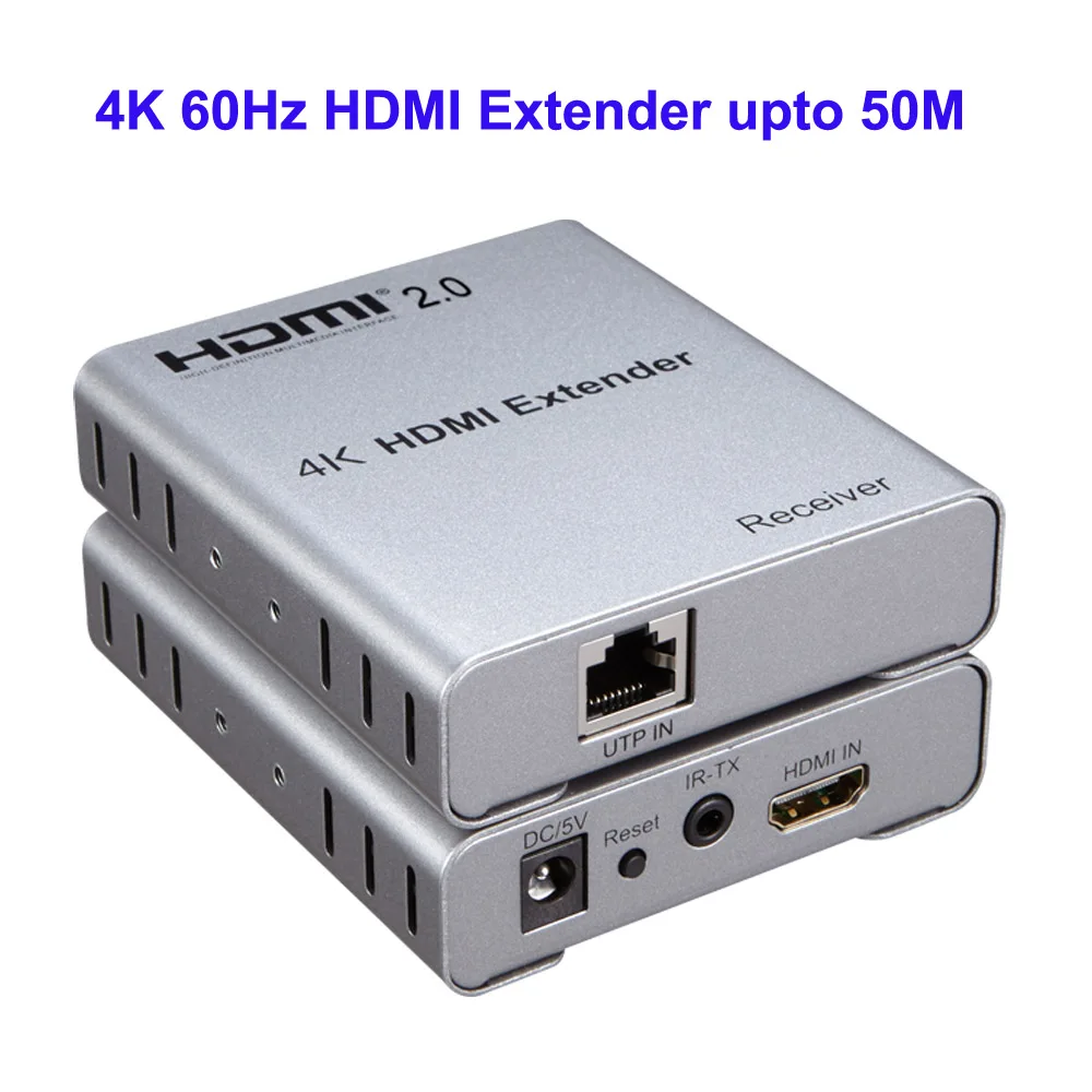 Pushijie 4K60HZ HDMI удлинитель YUV4:4:4 по CAT5e/6A до 267FT 1080P 167FT 4K Поддержка 18 Гбит/с HDR IR HDMI2.0