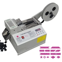 automatic computer control weaving belt cutting machine fillet chamfer magic tape zipper cutting machine model 105