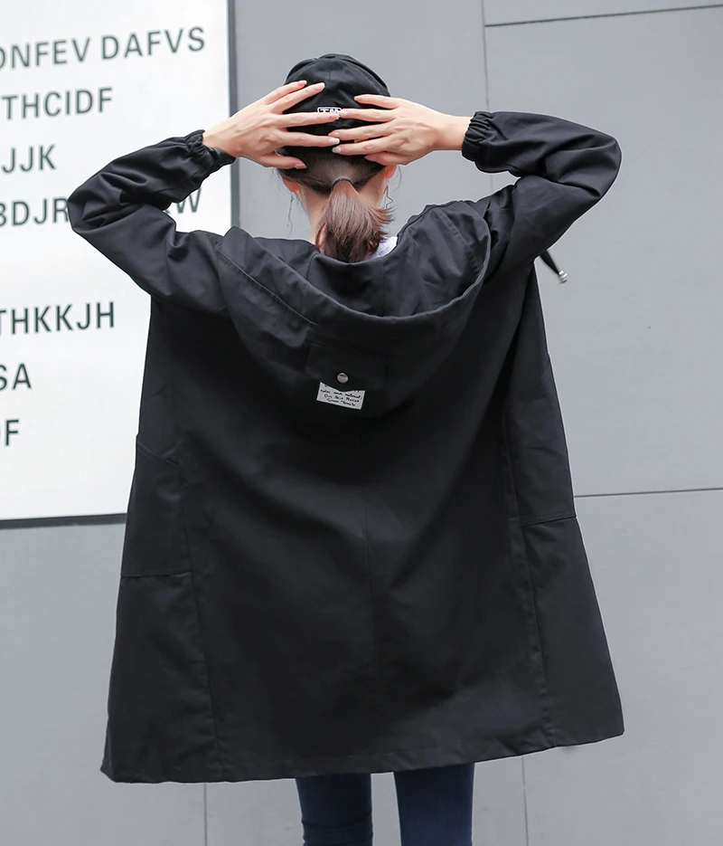 New Women Trench Spring Autumn 2017 Coats Hooded Collar Long Sleeves Windbreaker Fashion Girl's Streetwear Clothing | Женская одежда