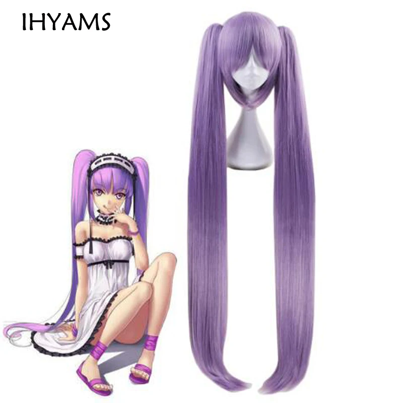 

110cm Fate/Grand Order Sthenno Euryale Medusa Wig Cosplay Costume Wigs Women Long Heat Resistant Synthetic Hair Wigs + Wig Cap