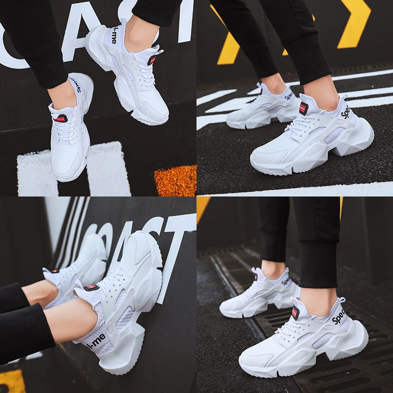 Кроссовки мужские высокие Повседневная дышащая обувь на шнуровке износостойкие