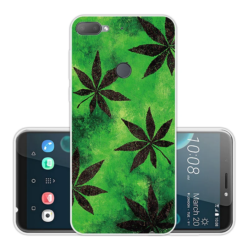 TPU for HTC Desire 12 Plus Fitted Green Case 6.0&quot Transparent Ultra Thin Soft Silicone 12+ Back Phone Cover |