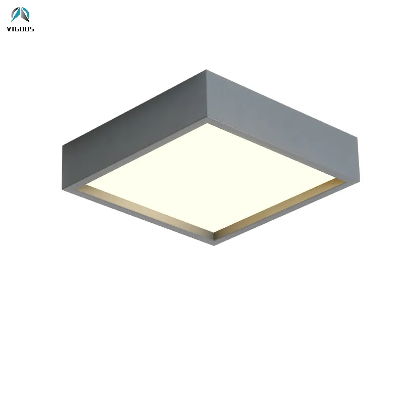 

Modern Miniamlism Square Paint White / Black Metal Led Dimmable Ceiling Light Acrylic Mask Bedroom Ceiling Lamp Lighting Fixture
