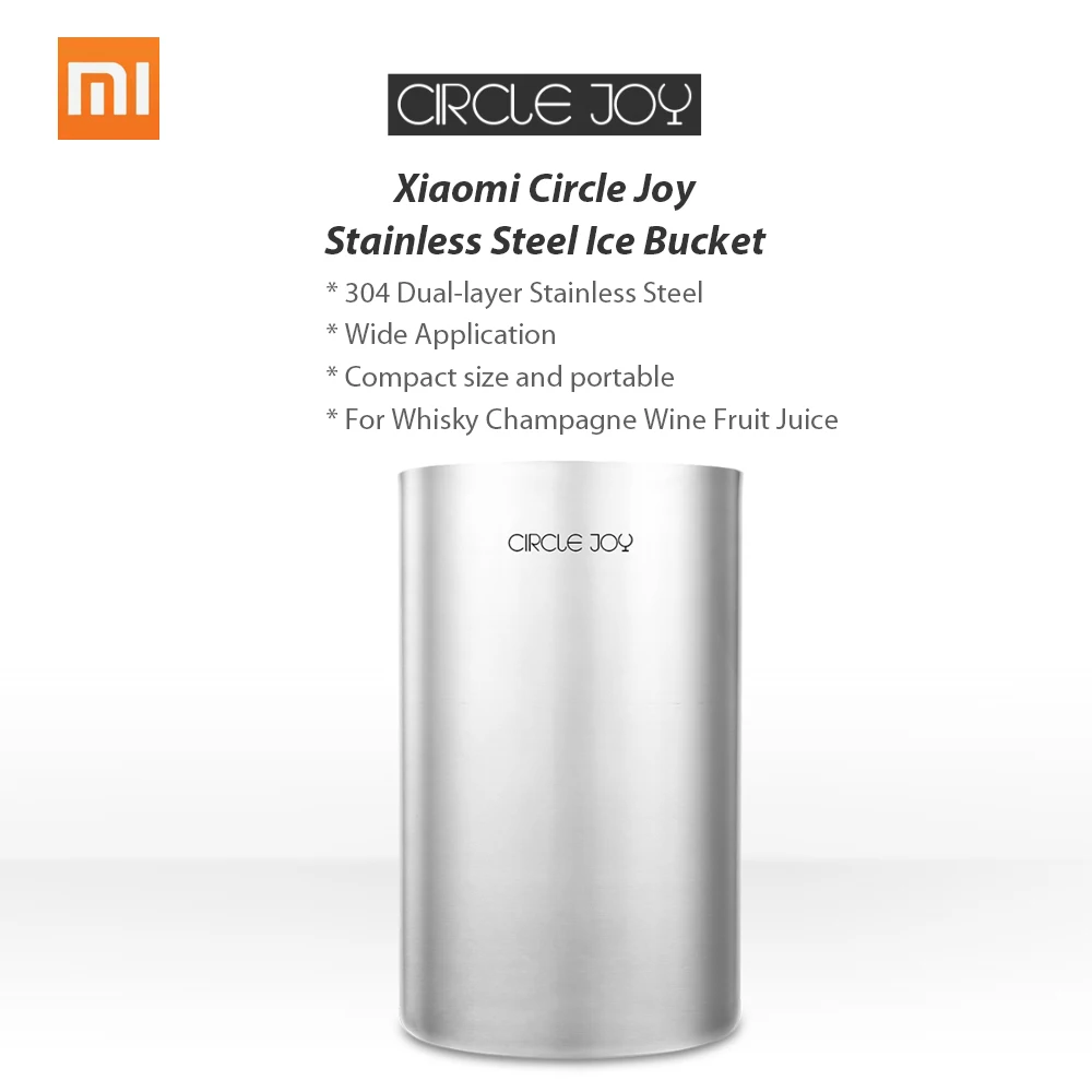 Новое поступление XIAOMI Circle Joy из нержавеющей стали двойное ведро для льда эффективная изоляция мини ведро для льда для вина соковыжималка