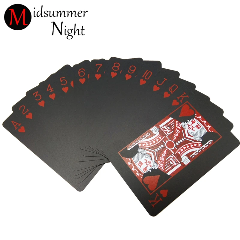 

New design Rose poker black plastic playing cards waterproof PVC durable card game poker game