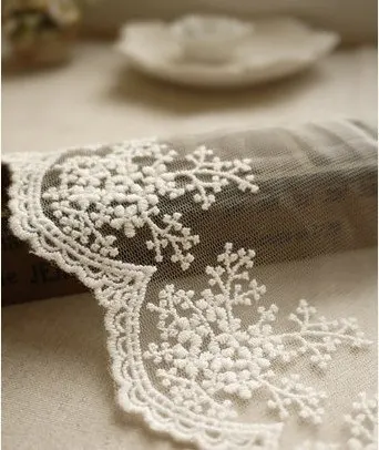 Вышивка из хлопка белая сетчатая вышивка 12 см|applique lace trim|lace trimtrim white |