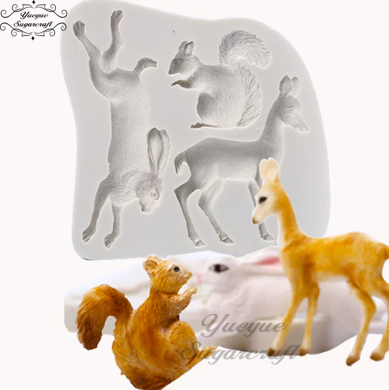 Yueyue Sugarcraft рождественские животные олень искусственная помадка форма для