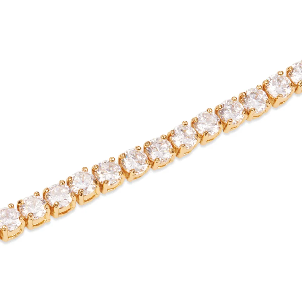 Простая Мода AAA циркон 24K Теннисный браслет для женщин Pulseira классические