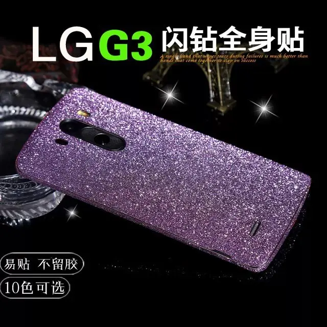 Всего Тела Наклейка Для LG G3 Блеск Bling Rhinestone Диаманта Экран протектор Передняя и