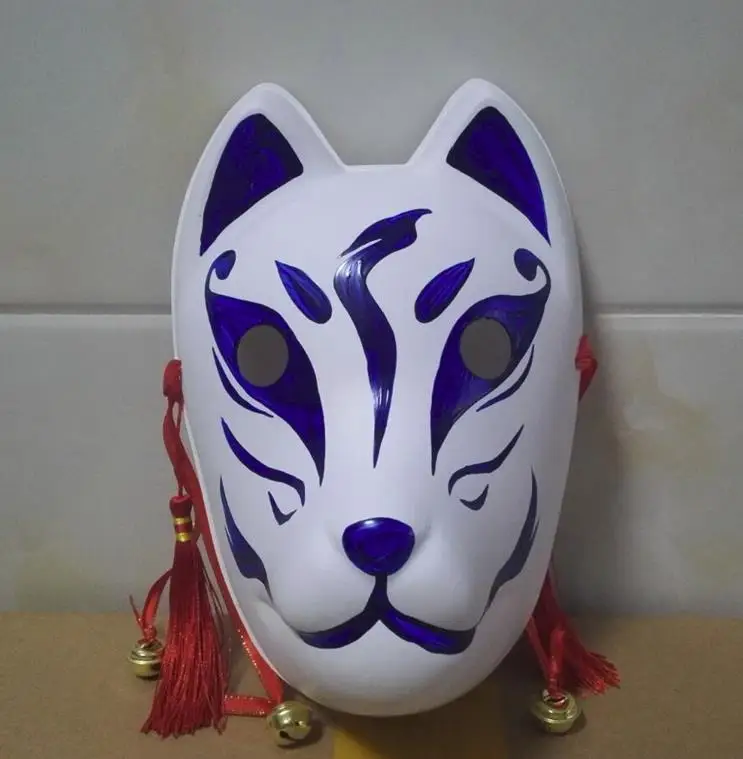 Японская Маска для косплея лисы ПВХ декоративная Коллекционная маска Kitsune на все