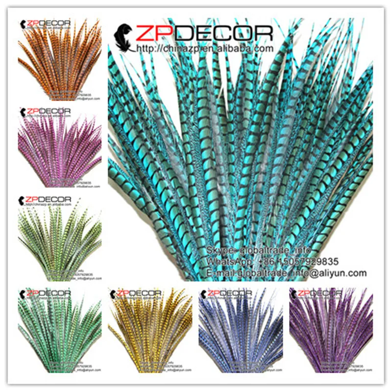 

ZPDECOR 28-32 дюйма (70-80 см) 50 шт./лот высокое качество окрашенные красочные женские перья из хвоста фазана для карнавала украшения