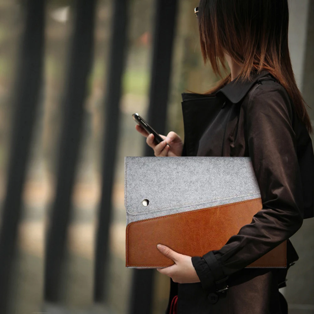 Новый Натуральная кожа case обложка сумка для Microsoft Surface pro12 3 4 Ultrabook Ноутбука Войлок