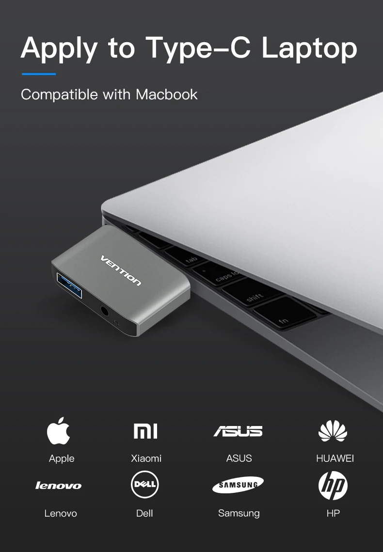 Vention Тип C звуковая карта USB 3,0 AUX адаптер внешняя звуковая карта USB 3,0 конвертер USB-C к AUX аудио карта для MacBook