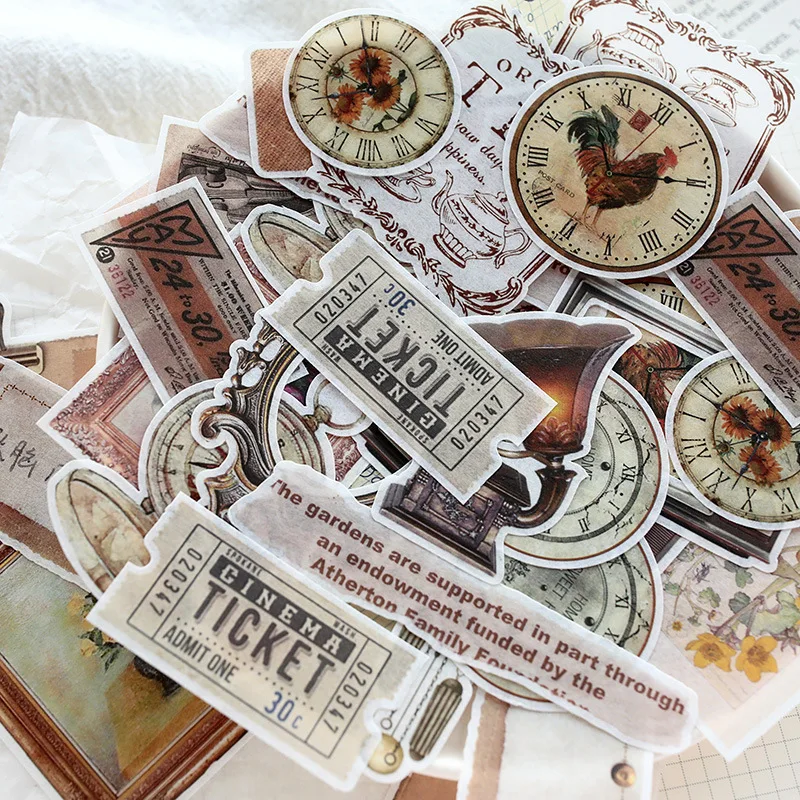 60 шт./упак. винтажные предметы старого плота/Ретро билета декоративная наклейка s