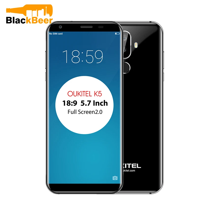 Oukitel K5 18:9 Дисплей 5 7 ''HD MTK6737T 4 ядра 2 ГБ Оперативная память 16 Встроенная Android 0 13MP 3