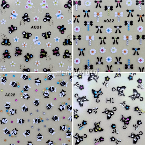 3D наклейки для дизайна ногтей украшения из горного хрусталя кружева цветок