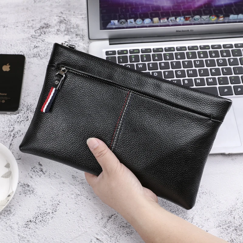 BAQI Brand Men Handbags Men Wallets Clutch Bag Genuine Leather Cowhide High Quality 2019 Fashion Bag Men Coin Purse Card Holder