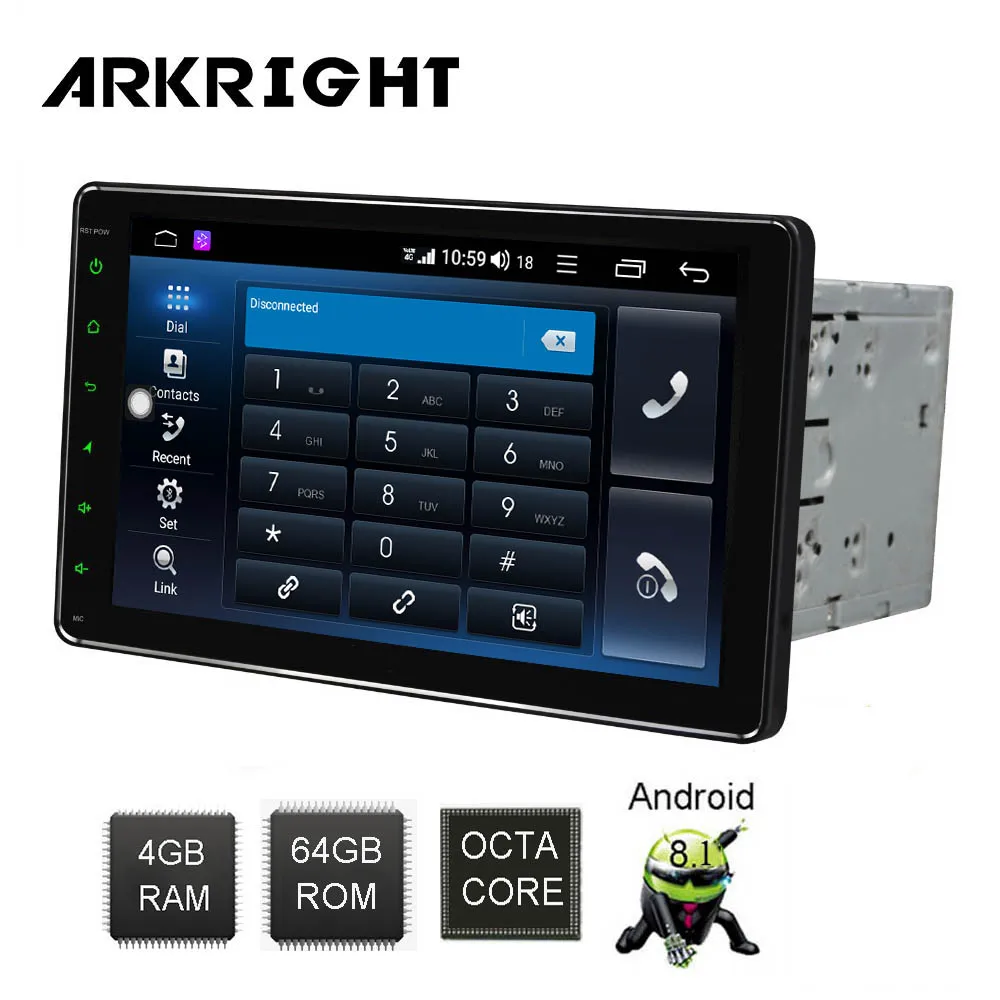 ARKRIGHT 9 &quot2 din IPS Android 8 1 автомобильный DVD плеер автомобильное радио 4 + 64 Гб DSP