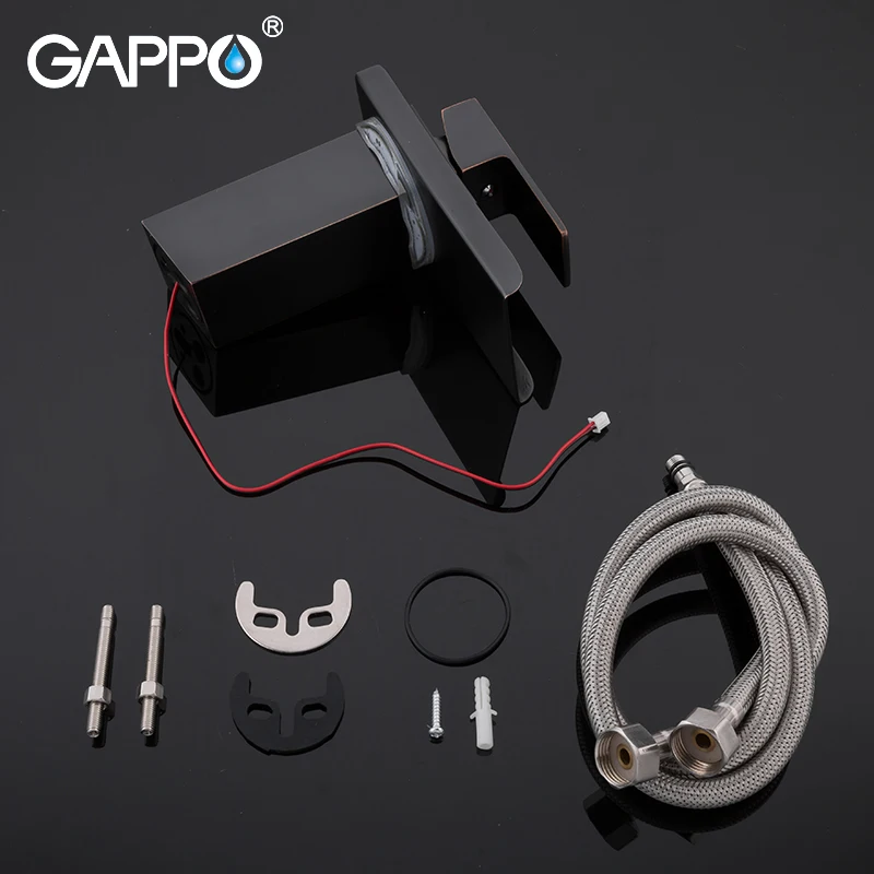 GAPPO смеситель для раковины светодиодный раковина ванной комнаты черный