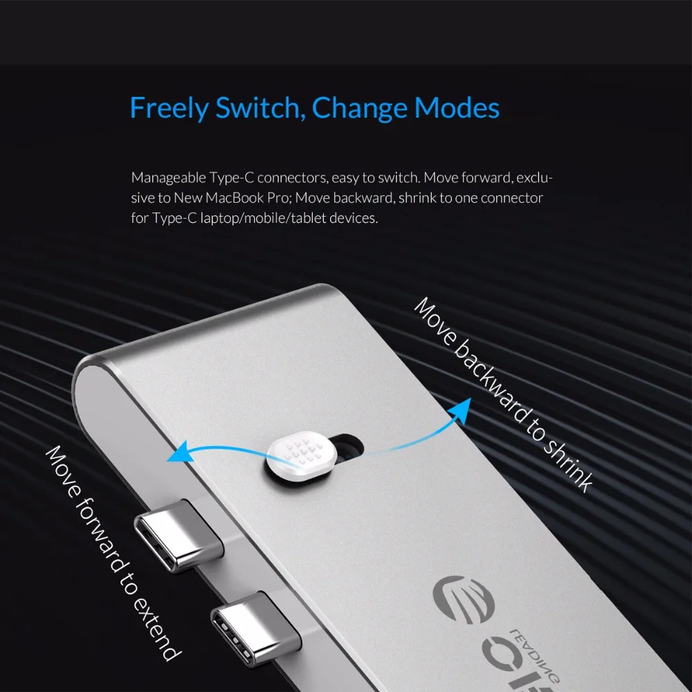 

ORICO USB C HUB Dual Type C to USB 3.0 HDMI-compatible TF/SD 60W PD Charging Adapter Dock USB Splitter for MacBook Pro