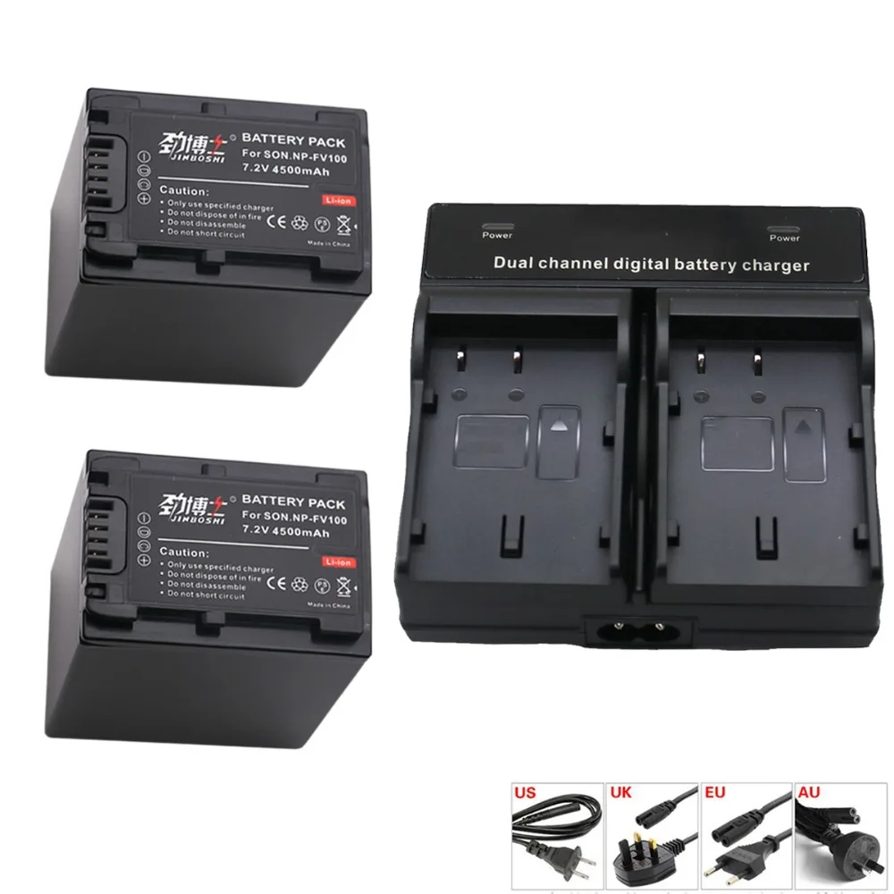 2X NP FV100 NPFV100 батарея + LED двойное зарядное устройство для Sony DCR DVD103 XR100 HDR XR550/E XR350/E
