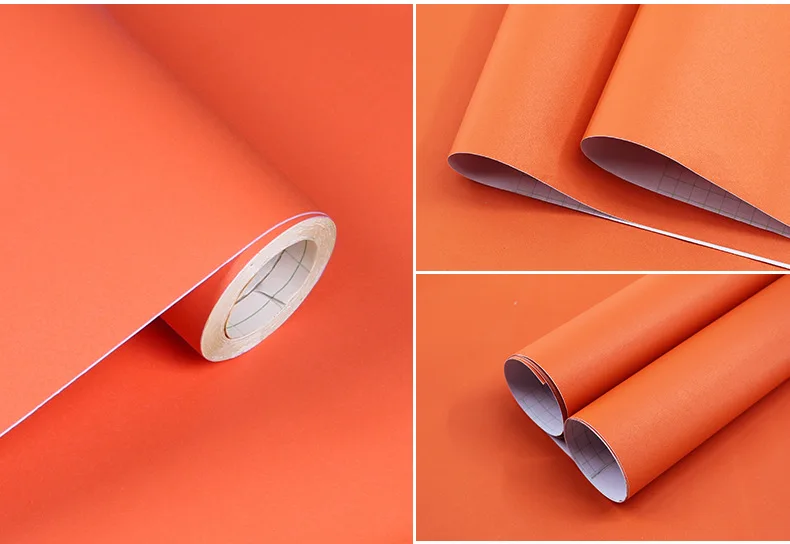 New Plain color thick PVC wallpaper self-adhesive solid color wallpapers bedroom living room decoration wall stickers waterproof