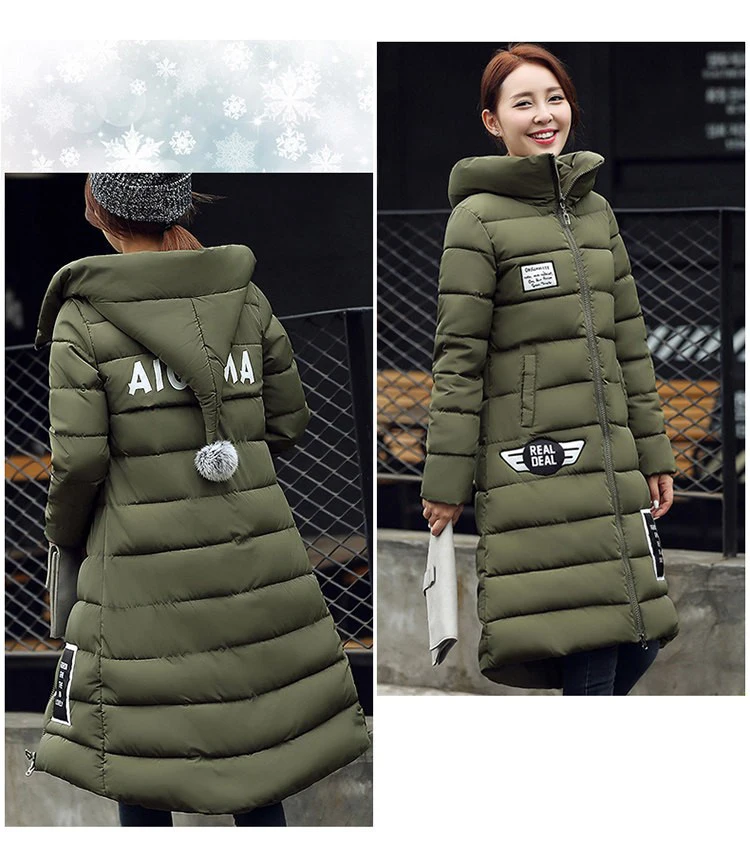 Женская зимняя куртка новый стиль большого размера узкие пальто теплые толстые
