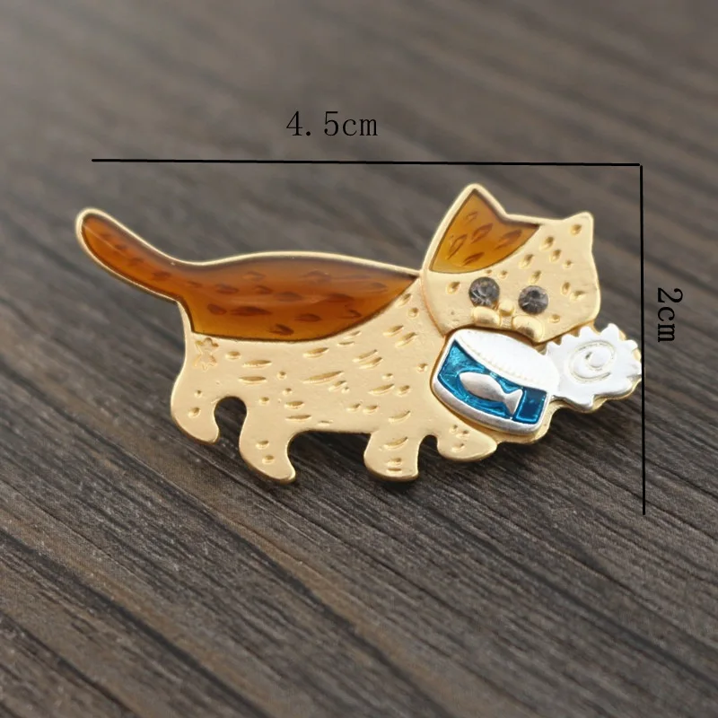 Модная матовая Золотая серебряная брошь в виде кота европейском и американском
