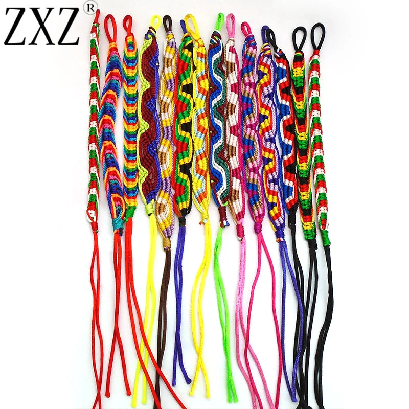 

ZXZ Fashion Handmade Rasta Friendship Bracelet Surfer Hippy Boho Wristband Cotton Silk Reggae Jamaica Jewelry Gift