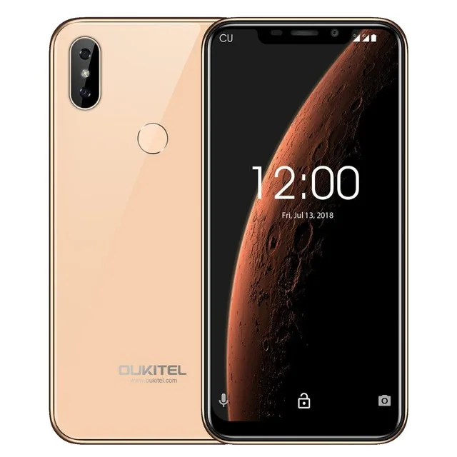 Gold OUKITEL C13 Pro 6,1" 19:9 2 ГБ 16 ГБ Android 9,0 мобильный телефон MT6739 Четырехъядерный 4G LTE 5G/2,4G wifi смартфон распознавание лица отпечаток пальца - Цвет: Gold