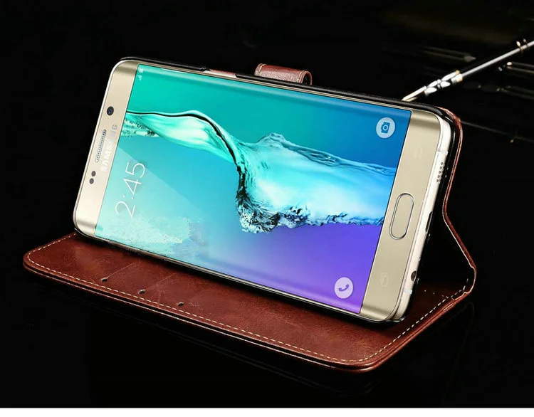 Чехол S7edge для Samsung Galaxy S7 Edge кожаный флип-кошелек с рисунком Crazy Horse чехол
