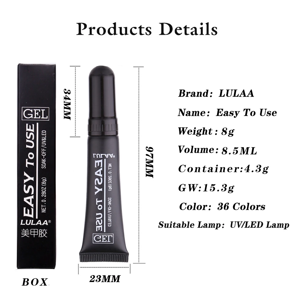 Легкий в использовании Гель лак Lulaa для ногтей УФ светодиодный Сияющие красочные