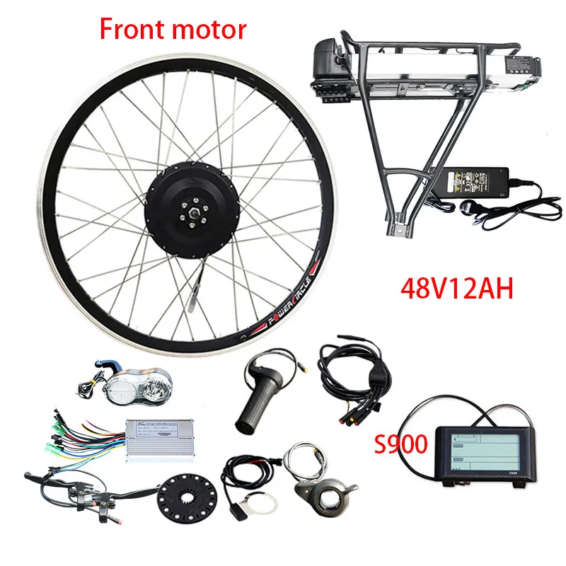 Front 48V12AH S900 48V500W комплект для переоборудования электрического велосипеда с 48V12AH батареей для 2" 700C(28") моторное колесо электровелосипеда bicicleta eléctrica - Цвет: Front 48V12AH S900