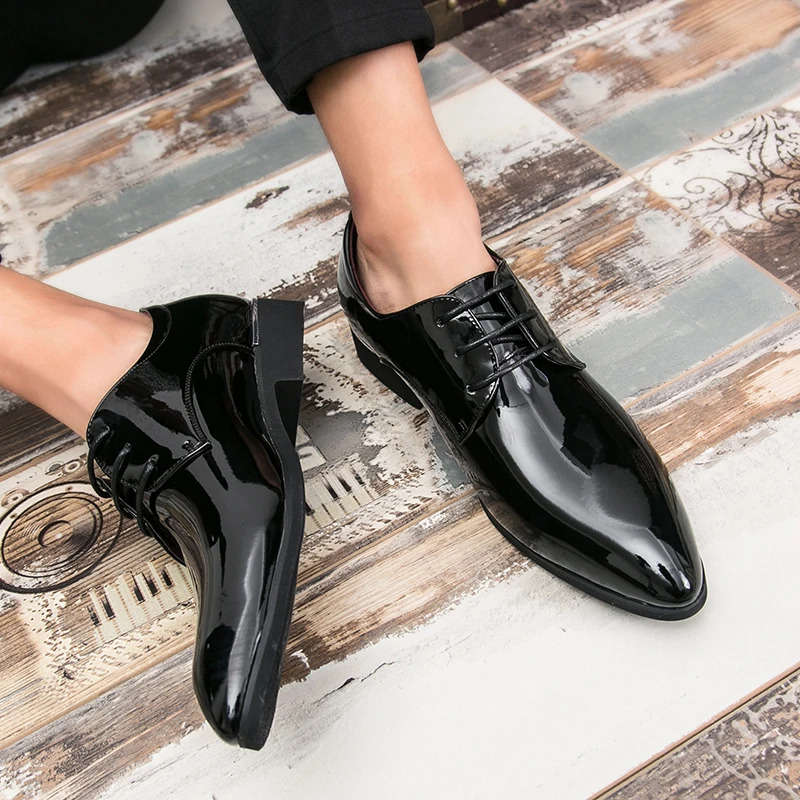 2019 men Shoes Leather Oxfords Elegant Men Formal business Dress outdoor fahsion lace up party size 38-46 L5 | Обувь