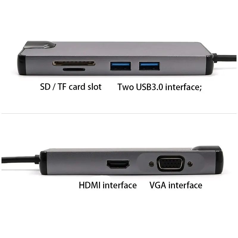 5 in 1 USB C Hub Hdmi Gigabit Ethernet Adapter for Macbook Pro Type to Rj45 Lan with USB-C Charger Port | Компьютеры и офис