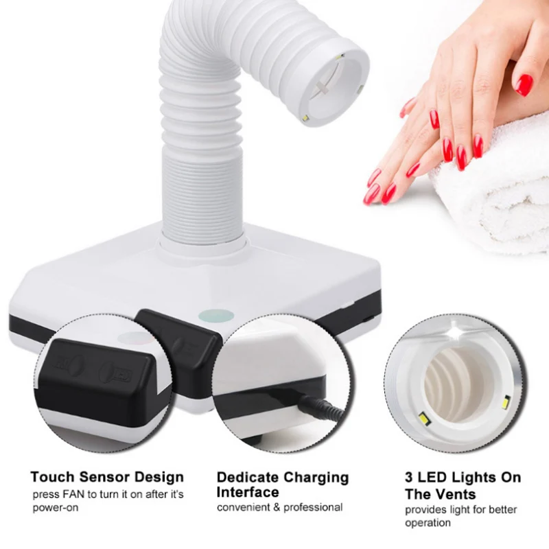 60W Новый пылесос для ногтей с уборкой пыли Manisure со съемным локтевым вентилятором искусственного дизайна оборудования.