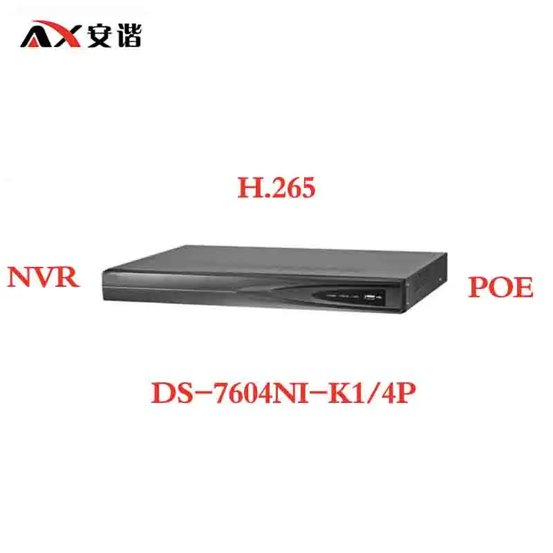 ANXIE Hikvision DS-7604NI-K1/4P Embedded Plug &amp Play 4K NVR with 2 SATA Interfaces 4 POE Port | Безопасность и защита