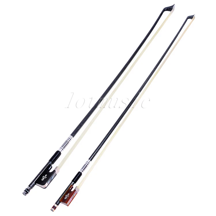 Скрипка и виолончель 4/4 Ox рога лягушка Серебряная плетеная/сетка из углеродного