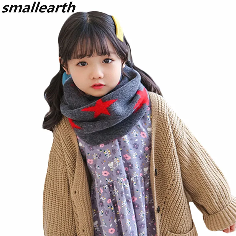

New Autumn Winter Baby Knitted Scarf Children Cotton Warm O-Ring Scarf Boys Girls Magic Neckerchief Baby kids Thick Neck Collar