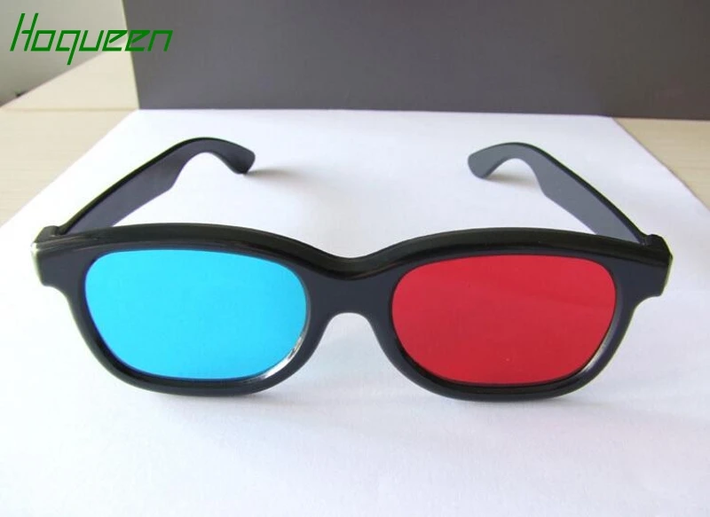 Hoqueen 100 шт./лот * 3D Очки/красные синие Пластик Очки 0.2 мм для кино игры DVD|3d plastic glasses|3d