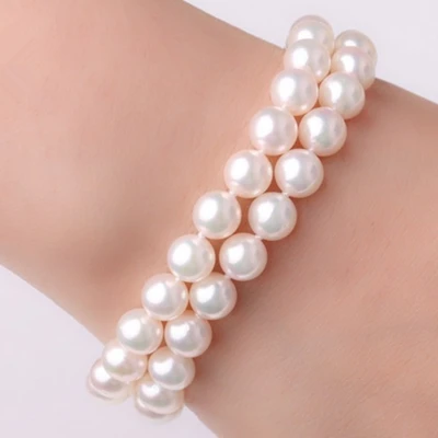 Браслет из серебра 925 пробы с натуральным пресноводным жемчугом | Украшения и