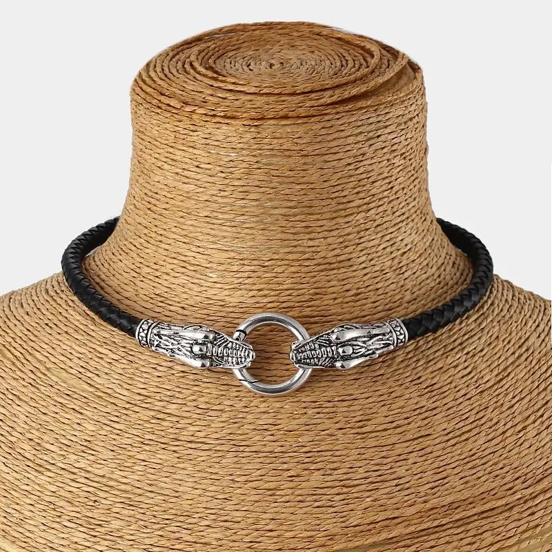 Ожерелье чокер из натуральной кожи с драконом 13 17 дюймов|leather choker|choker necklaceleather choker