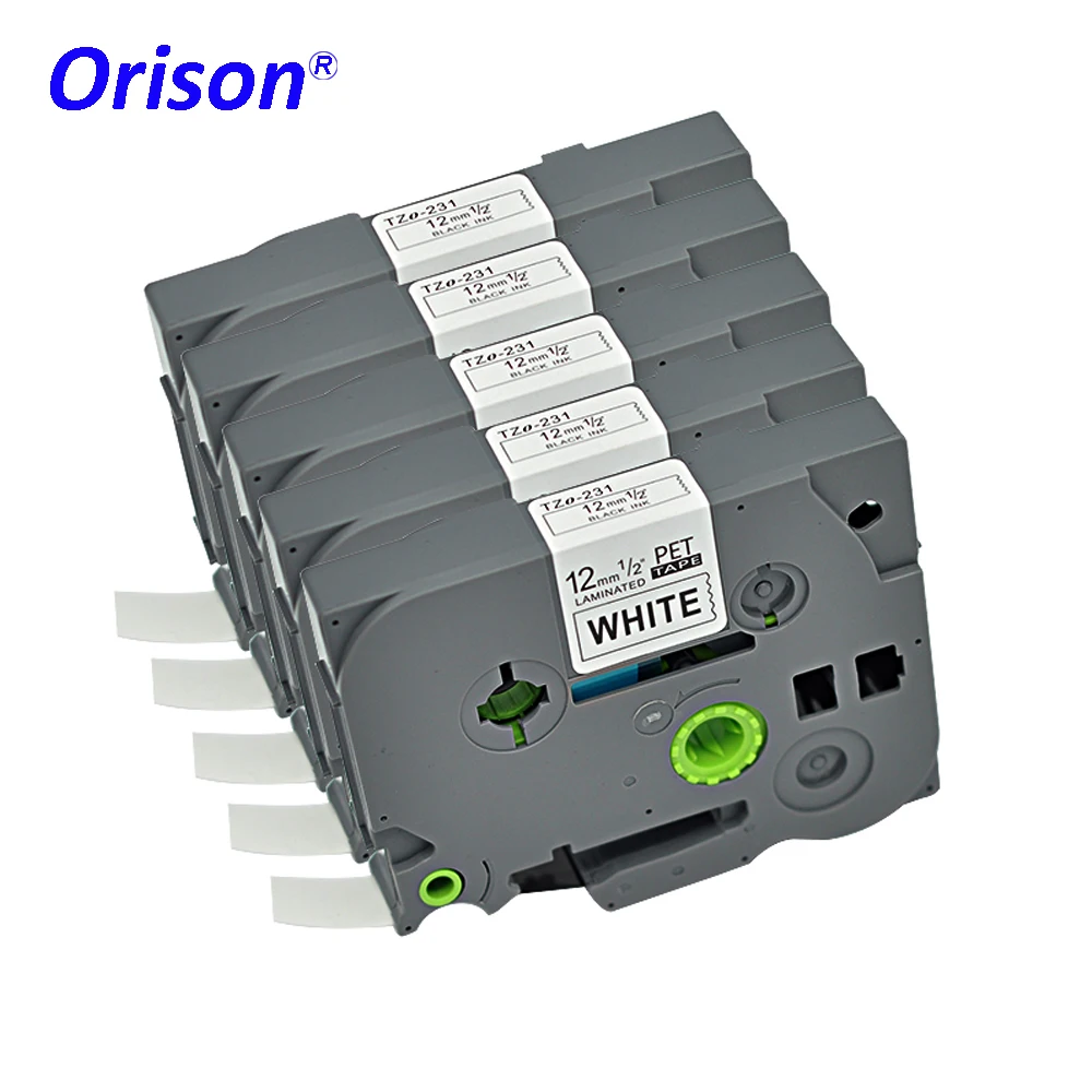 Orison 5 шт. 12 мм белый TZE231 TZ231 для Brother P Touch принтер этикетка лента TZE 231 TZ TZe