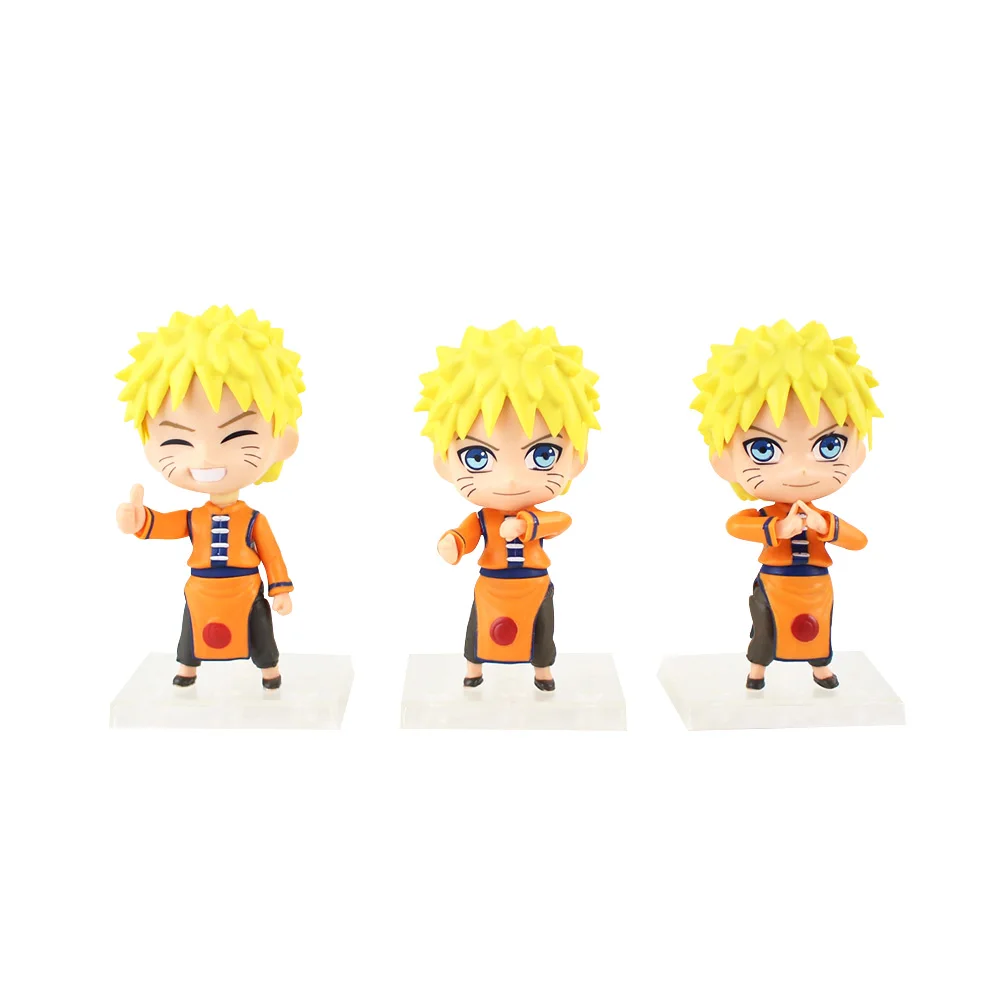 Naruto A 3 шт./лот фигурки Наруто Итачи Учиха Саске Сакура Какаши Гаара Узумаки Наруто нендороидная модель игрушки детские подарки - Цвет: Naruto A