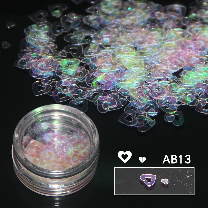 AB13 DIY 1 коробка бледно-голубой розовый красный белый круг блестки Красочные Блестки для ногтей хлопья Блестящий лак Маникюр художественное оформление ногтей - Цвет: AB13